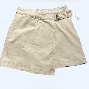 New York & Company Tan A-Line Mini Skirt with Attached Belt